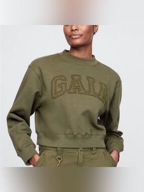 cult gaia Olive Green Crewneck Sweater